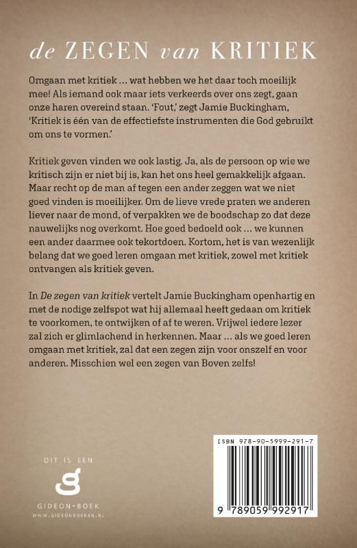 Zegen van kritiek, De