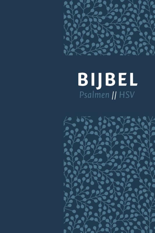 Bijbel (HSV) met psalmen – blauw leer met zilversnee en duimgrepen