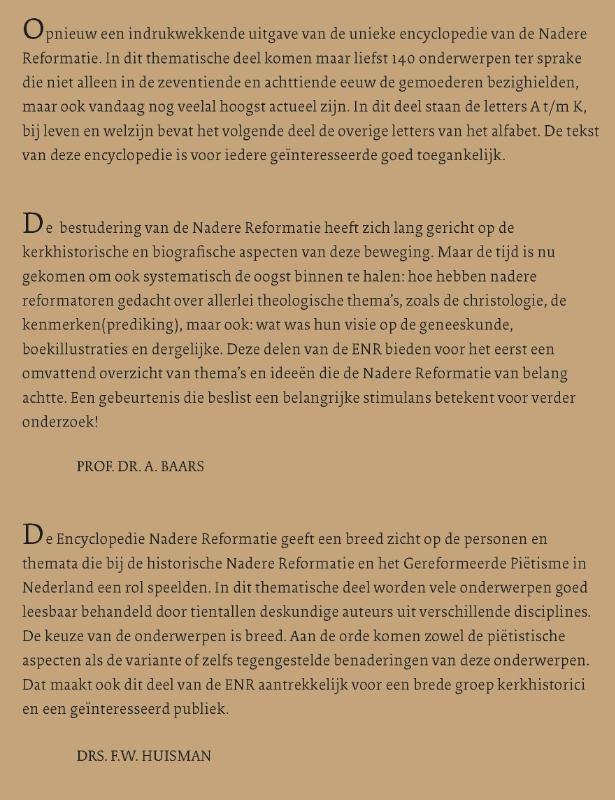 Encyclopedie Nadere Reformatie – Thematisch deel (A-K)