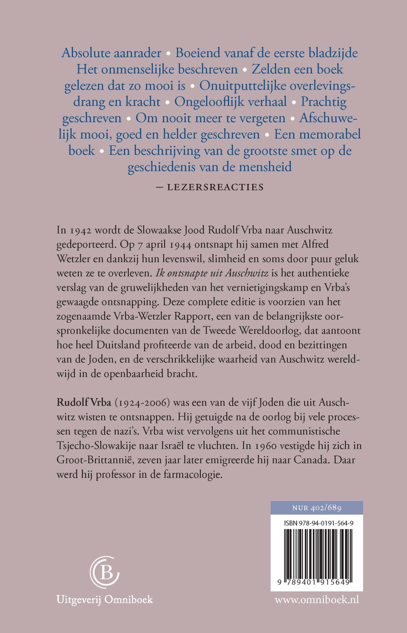 Ik ontsnapte uit Auschwitz