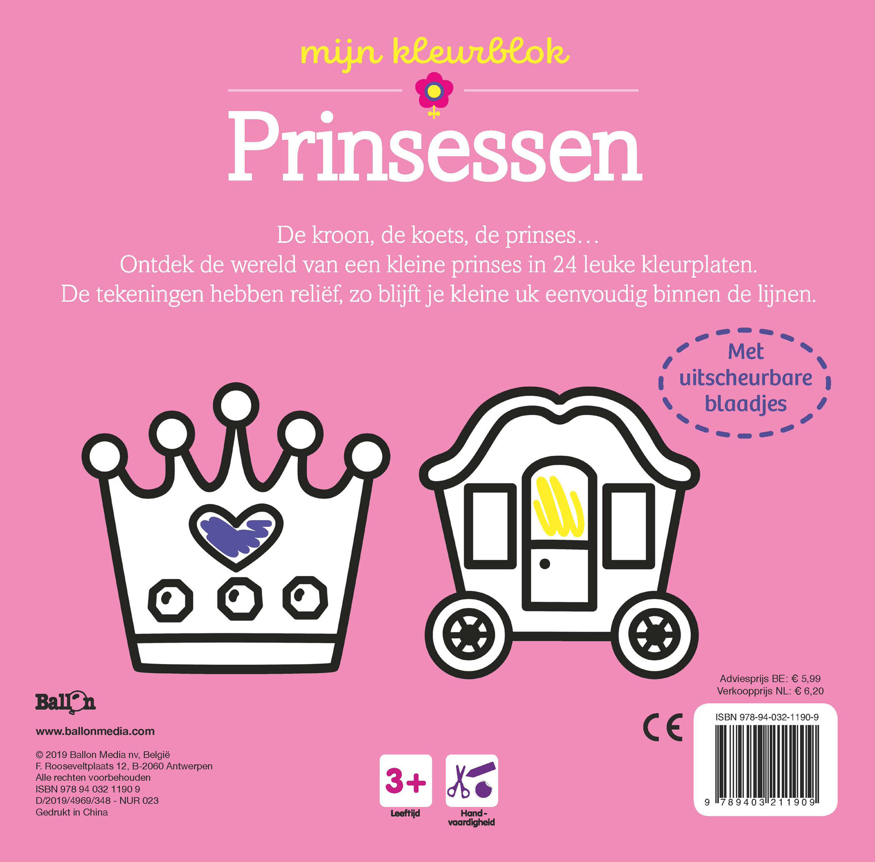 Mijn kleurblok Prinsessen – 3+