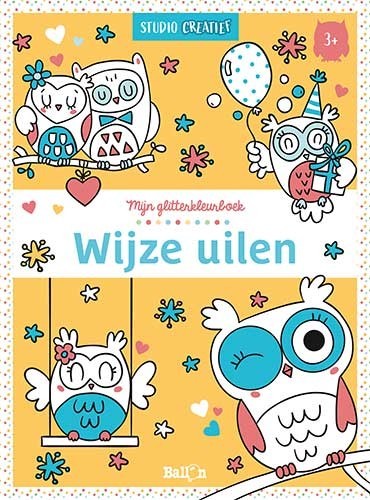 Glitterkleurboek: Wijze uilen