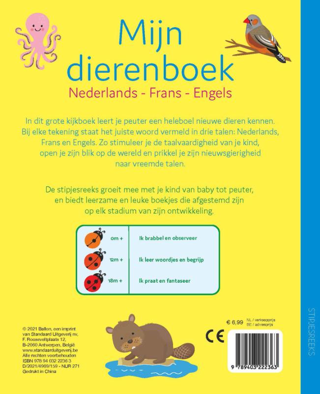 Mijn dierenboek – Nederlands, Frans, Engels
