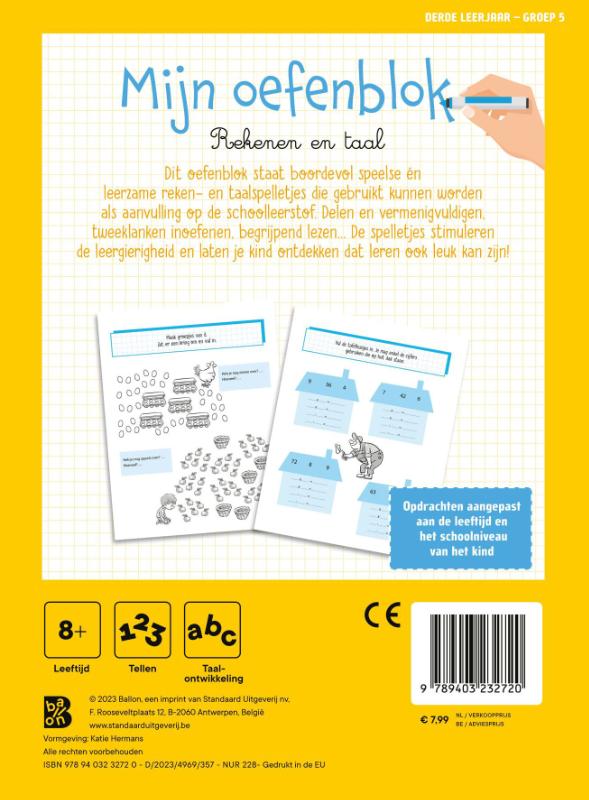 Mijn oefenblok: Rekenen en taal – Derde leerjaar – groep 5