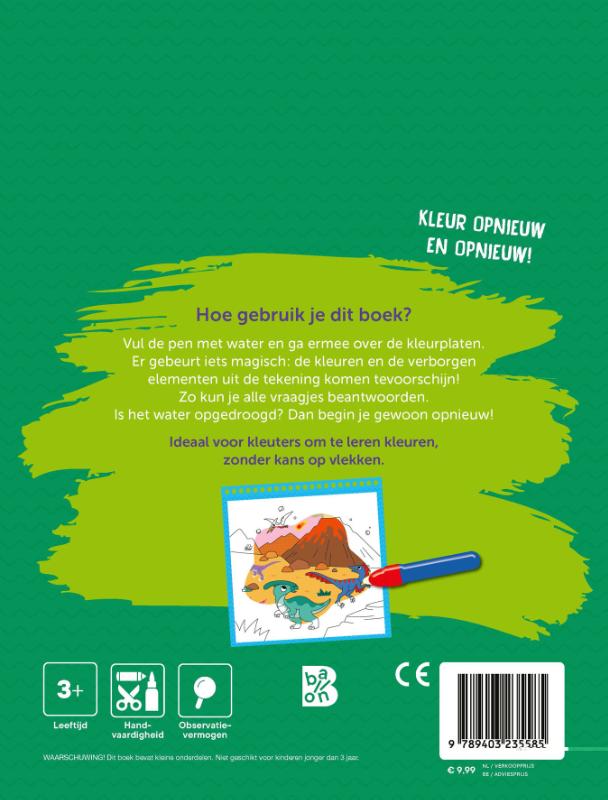Ik kleur met water: Dinosaurussen
