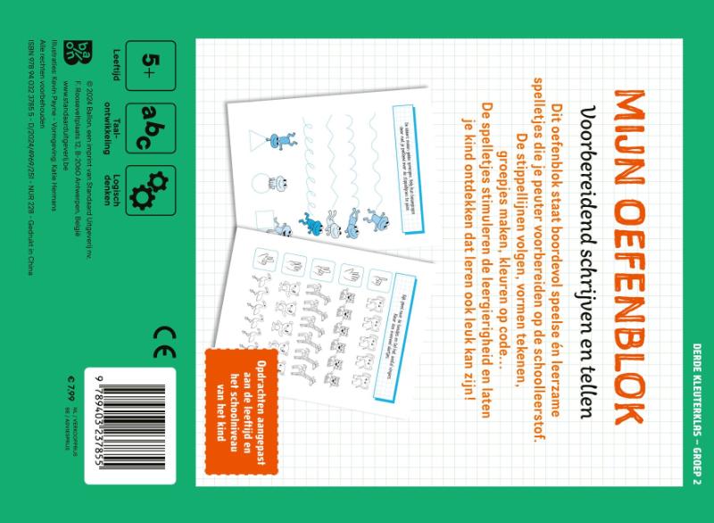 Mijn oefenblok: Voorbereidend schrijven en tellen