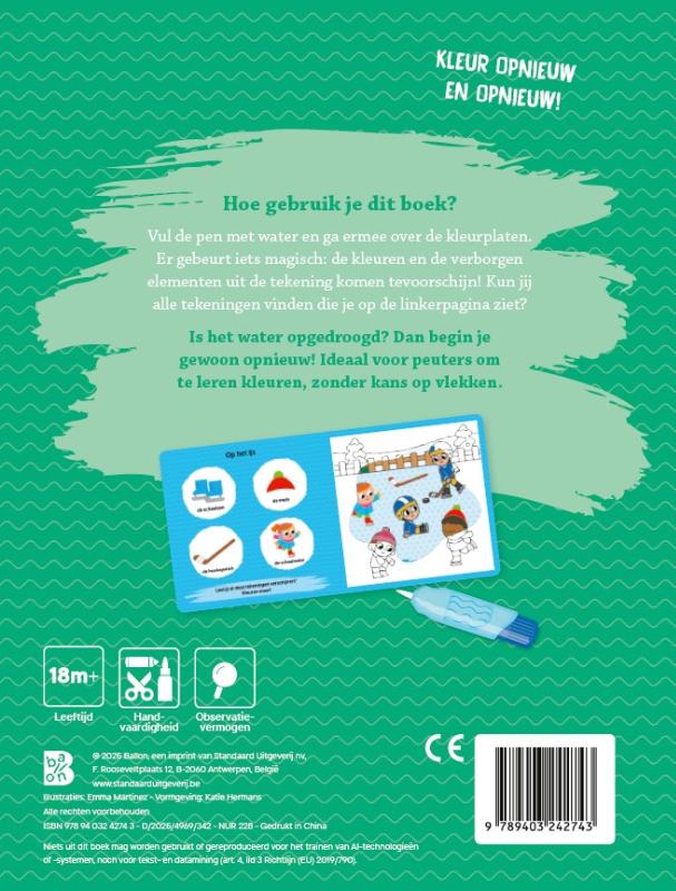 Kleuren met water voor de kleintjes: Winter