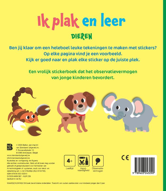 Dieren – Ik plak en leer: Dieren (4-5 jaar)