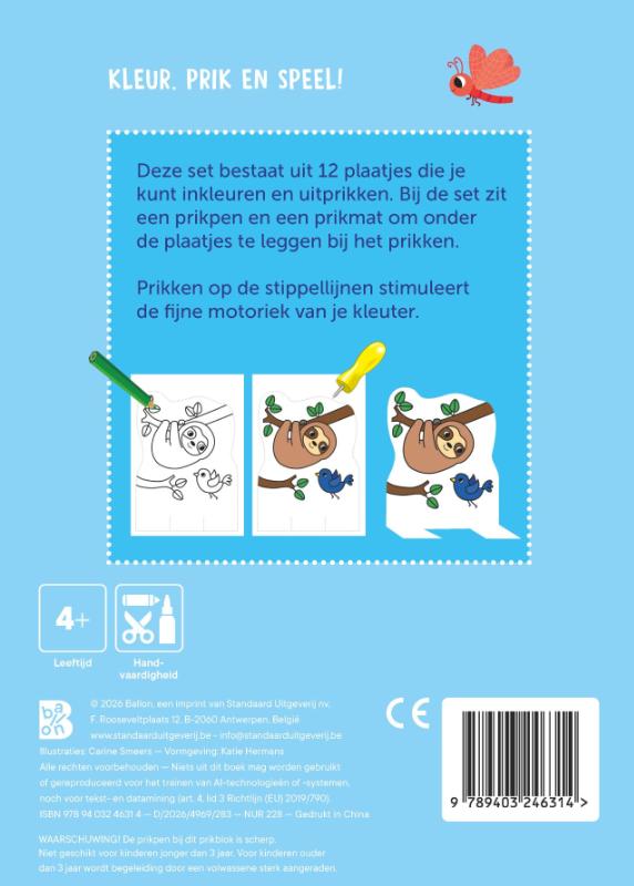 Mijn kleur- en prikblok: Babydieren