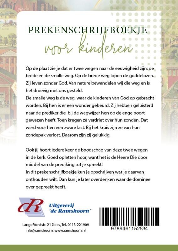 Prekenschrijfboekje ‘De brede en de smalle weg’ voor kinderen