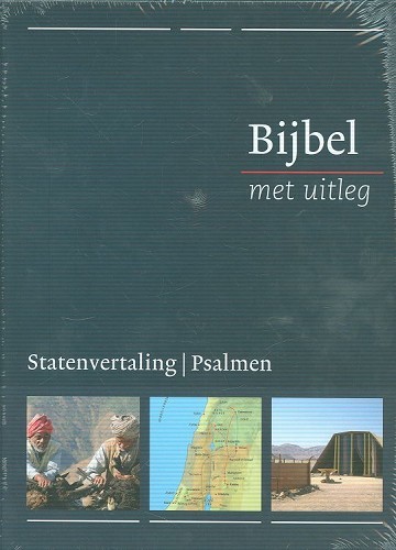 Bijbel met uitleg, blauw, harde band in luxe cassette