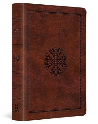 ESV Large Print Compact Bible, Red Letter (Trutone, Brown, Mosaic Cross Design)