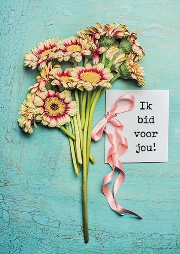 Kaart ik bid voor jou   bloemen